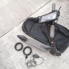 Folding e-scooter with phone holder, carrier bag, extra CST Durable tires & charger