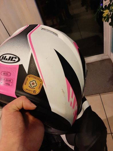 Motorbike helmet and gloves