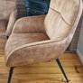 Pair of Great Condition EZ Living "Monet" Gold Velvet Chairs Image 2