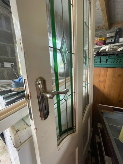 Interior door with glass panes