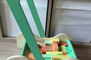wooden baby walker