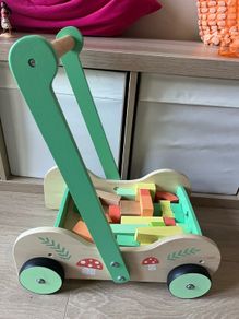 wooden baby walker