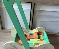 wooden baby walker