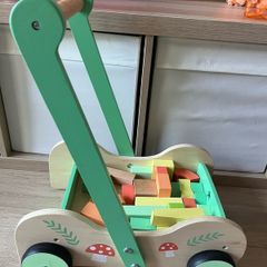 wooden baby walker