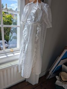 Full eyelet embroidery christening gown
