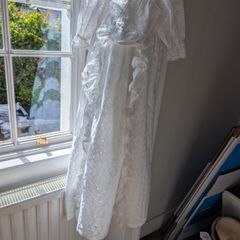 Full eyelet embroidery christening gown