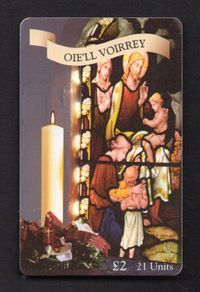 1999 Isle of Man UK2/21 units Oie'll Voirrey / St. Mary's Eve (Siemens - S37) Phone Card.