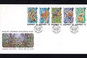 1989 Guernsey 10th Anniversary of Guernsey Zoological Trust Commemorative Stamps First Day Cover (FDC)