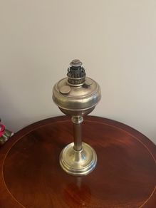 Antique Fletcher & Phillipson of Dublin Brass Oil Lamp