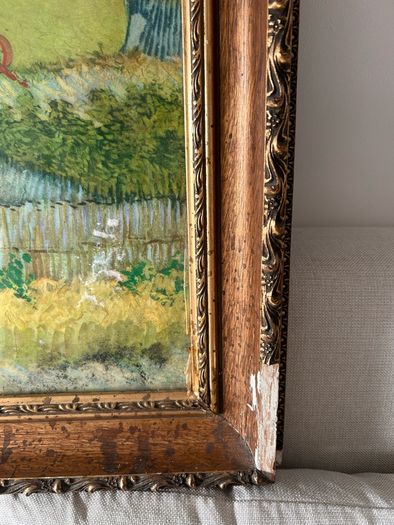 Vintage Framed Art Print by Vincent Van Gogh, "The Harvest"