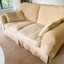 Two 2-seater linen sofas Image 2