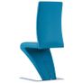 Dining Chairs with Zigzag Shape 4 pcs Blue Faux Leather Image 5