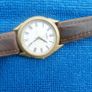 Seiko Mens Slim Vintage Quartz Calendar Gold Plated Leather Strap Watch V701-1920 Image 4