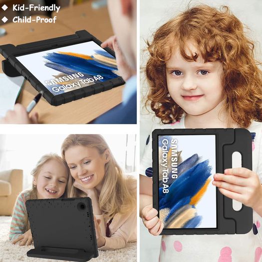 For Samsung Galaxy Tab A8 10.5 2021 Case Kids Shockproof Tablet Smart Cover EVA New Black - FHT11SMTK1
