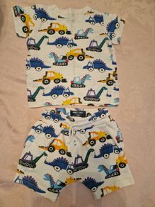 Next "Digger/Dinosaur" T-shirt & Short Set
