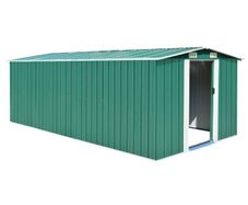 Garden Shed 257x489x181 cm Metal Green