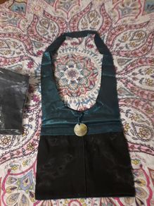 new black and teal handbag