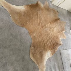 Large Cowhide Rug 200 x 230cms, Natural, Modern Living Room Statement, Excellent Condition