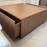 Square wooden coffee table with fluted detailing Image 2