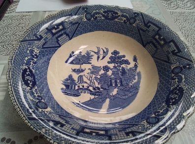 Antique Buffalo Blue Willow serving Bowl