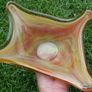 Vintage Hand Blown Glass Fluted Bowl, Dirwood Glass 10,4" x 9,3" H 5,3" Image 6