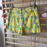 Zara blue & lemon high waisted mediums cotton linen mix Image 5