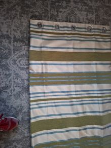66 x 72 Green Blue and Cream Curtains