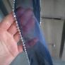 Decorative scarf shiny navy with silver beads Image 2