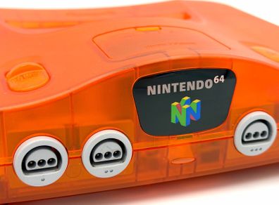 Nintendo N64 Funtastic Fire Orange Console - Mint Condition