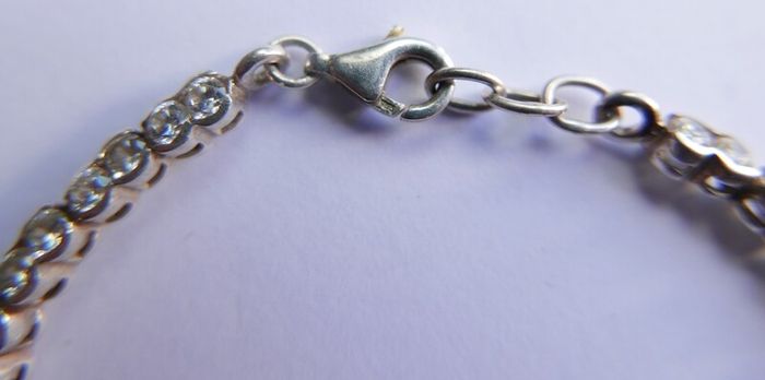 Vintage Sterling Silver 925 Round CZ Tennis Bracelet length 8" - 11,3g