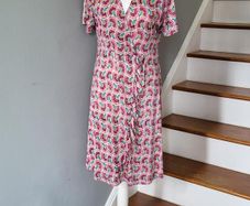 Pink pattern dress, Size XL-XXL / 12-14