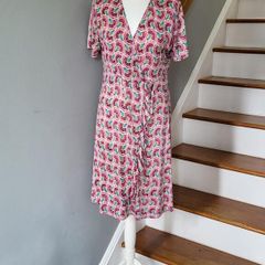 Pink pattern dress, Size XL-XXL / 14-16