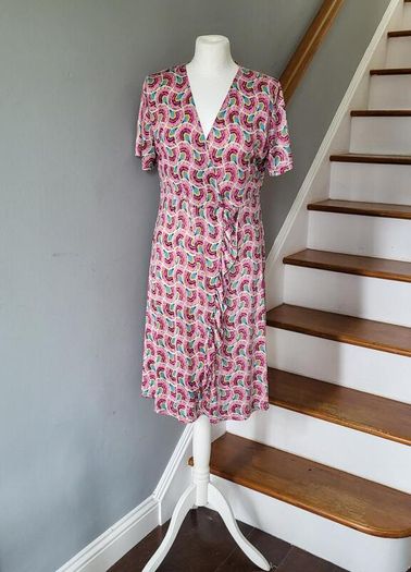 Pink pattern dress, Size XL-XXL / 12-14