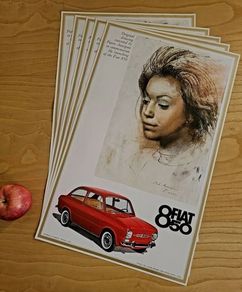 Vintage Fiat 850 Car Posters 1960s Job Lot 5