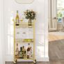 Serving trolley elegant gold or black  with castors drinks trolley dining trolley Image 2