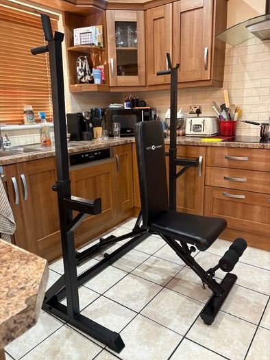 Gym Weightlifting Bundle, Great Value! Metal Weights, Squat Rack, Weight Bench, Bars, Mats + More!
