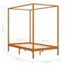 Canopy Bed Frame Honey Brown Solid Pine Wood 120x200 cm Image 7