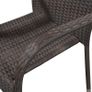 Stackable Outdoor Chairs 4 pcs Poly Rattan Brown Image 3