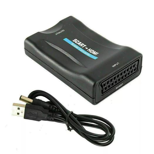 1080P SCART to HDMI-compatible Video Audio Upscale Converter Adapter for HDTV Sky Box STB Plug for HD TV DVD PS3 PS4