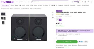 Samson MediaOne BT4 Active Studio Monitors (Pair)