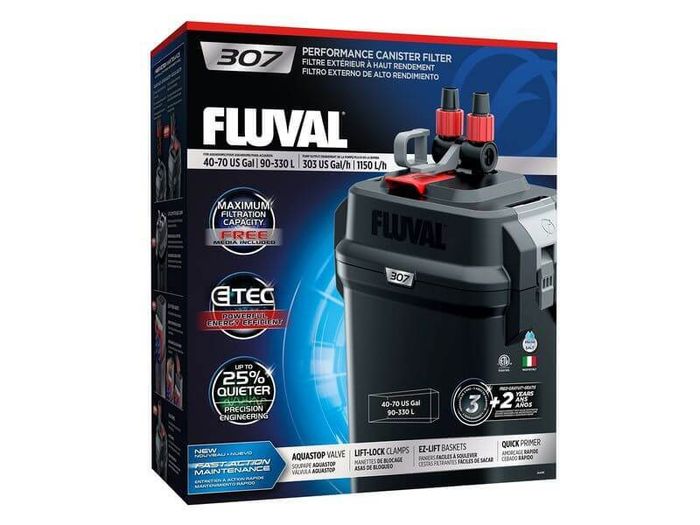 Fluval 307 Canister Filter, 40-70 US Gal / 90-330 L