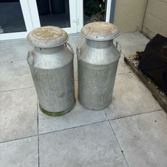 Milk churns.