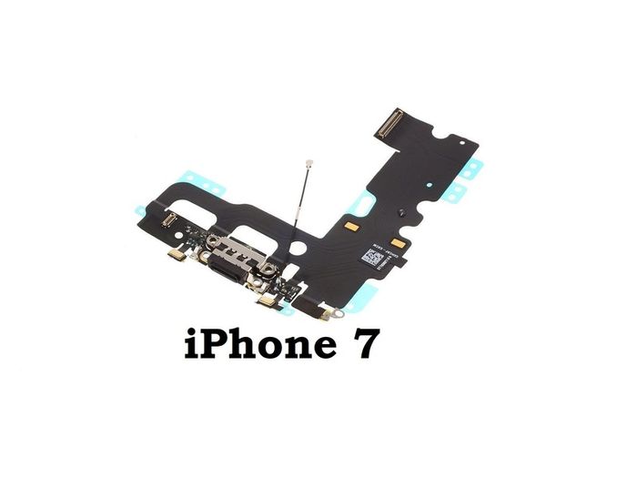 For iPhone 7 USB Charging Port Dock Lightning Connector Flex New Black - FHT12IPCP