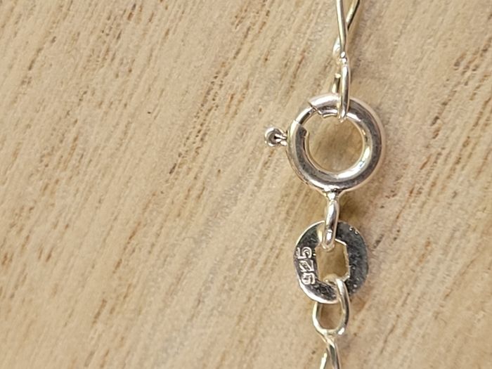 Sterling Silver 925 Aqua Chalcedony Pendant Necklace