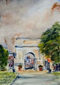 Stephen's green Dublin watercolour