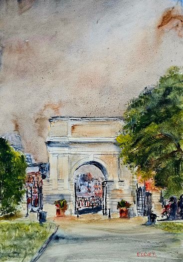 Stephen's green Dublin watercolour