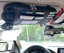 Car Sun Visor Organizer,Black,Auto Interior Accessories Pocket Organizer, Registration and Document Holder, Personal Belonging Storage Pouch Organizer, Interior Accessories Pocket