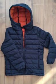 Next Navy Blue Quilted Midweight Hooded Jacket