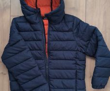 Next Navy Blue Quilted Midweight Hooded Jacket