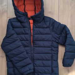 Next Navy Blue Quilted Midweight Hooded Jacket